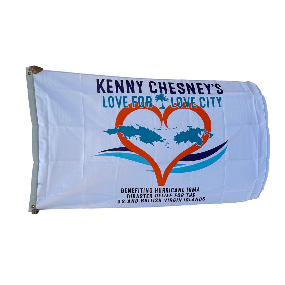 Kenny Chesney Love for Love City Hurricane Irma Relief Flag Virgin Islands